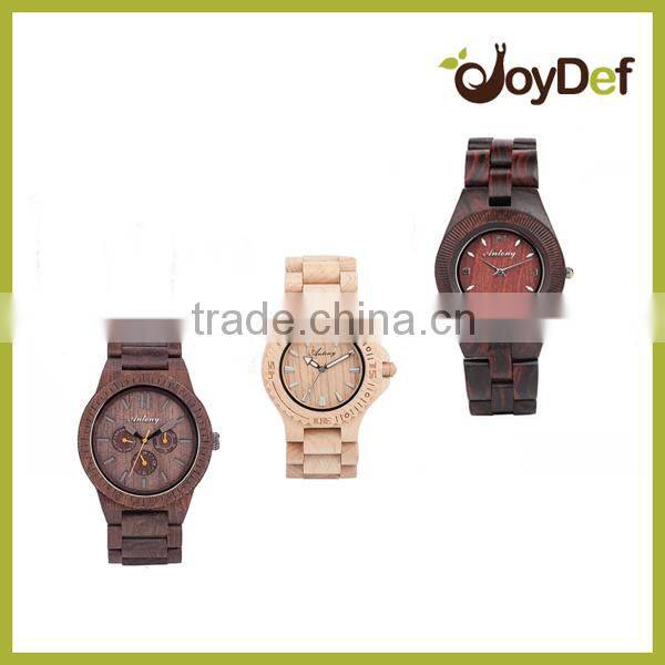 2016 popular bamboo wood wrist watch /wristwatch with logo engraved
