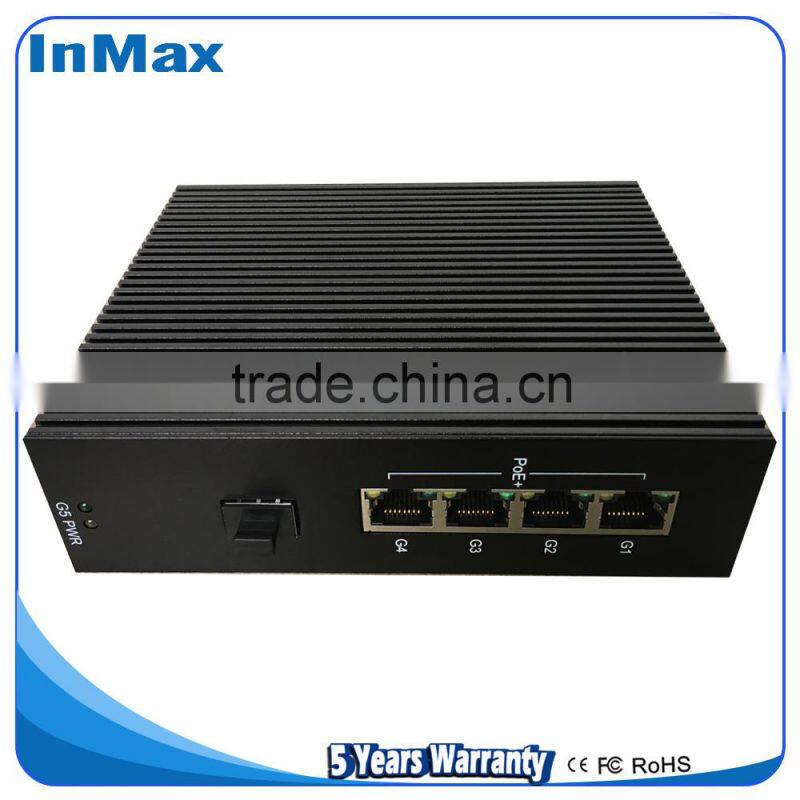 Supply OEM Full Gigabit Unmanaged 5 ports PoE Industrial Ethernet Switches P505A