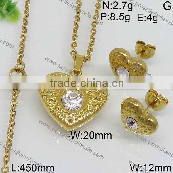 Fashion deisgns diamondbrazilian gold plated jewelry set wholesale