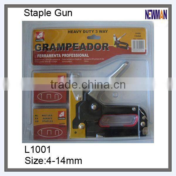 3 way 4-14mm heavy duty manuel industrial using gs bea staple gun for wood