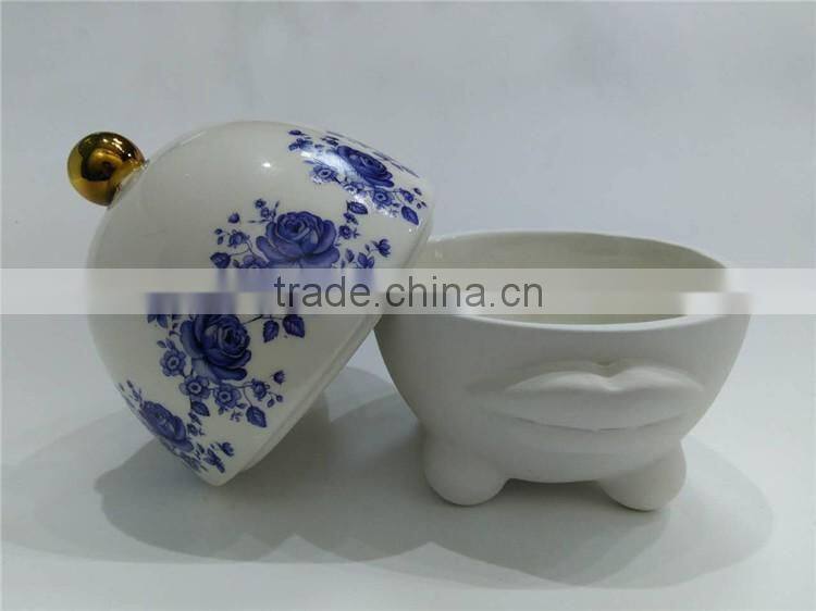hot sale personalized color glazed decorative porcelain candle jar