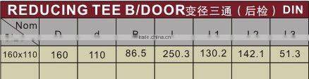 plastic reducing tee bdoor DIN/BS /UPVC reducing tee