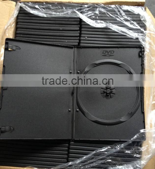 SLIM 7MM DOUBLE DVD DISC CASE,BLACK PP CD DVD CASE