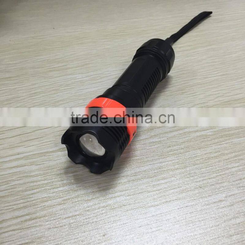 3 Modes Portable ABS Zoom LED Mini Flashlight Torch