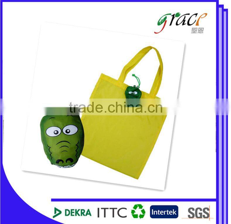 New arrival products Cute animal 190T polyester foldable shopping bag