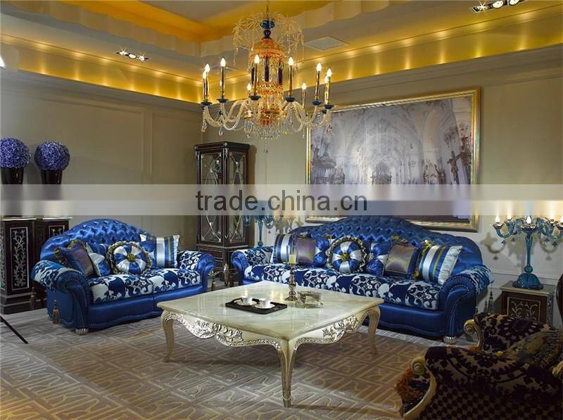 Italy Innovative Style Individual Character and Fashionable Chesterfild Bright Blue Sofa Set