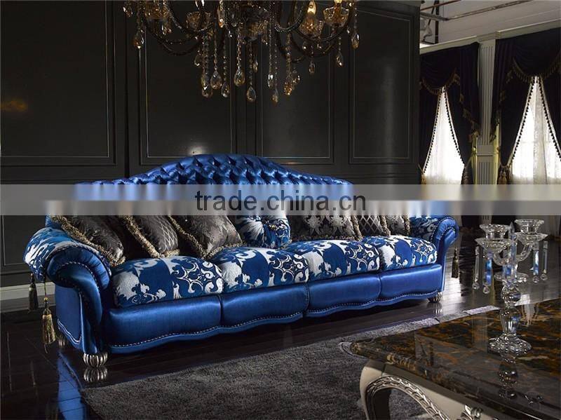 Italy Innovative Style Individual Character and Fashionable Chesterfild Bright Blue Sofa Set