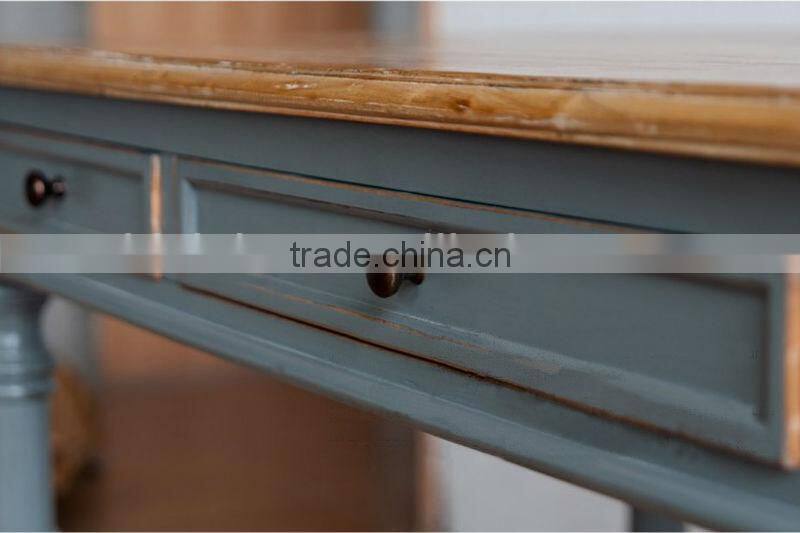 Spanish style wooden rectangular living room console table with antique finishing workmanship