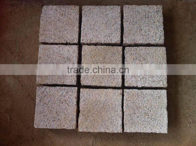 chinese yellow granite paving stone setts G682