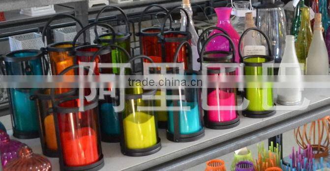 sprayed glass candle holder with LED candle