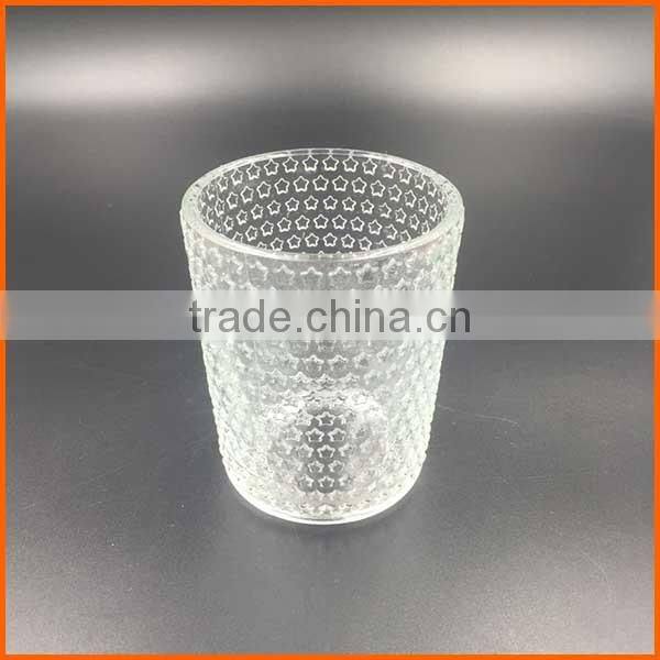 260ml hot sales decorative clear glass candle jar