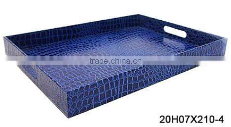 Coloful Leather Serving Tray with Two Handles, 35.5*48.3*5cm