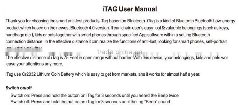 Bluetooth anti losing device / Key finder /pet finder/baby finder
