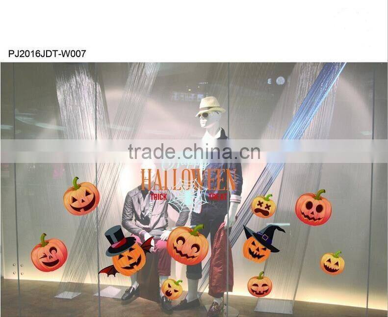 2016 Halloween Decorative Windows Showcase Jelly Gel Sticker Glass Window Decoration Sticker