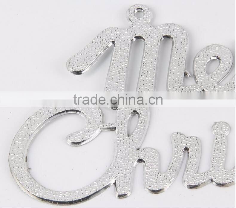 Silver/Golden English Merry Christmas Alphabet Decorative Hanging Ornaments Christmas Words Decorations