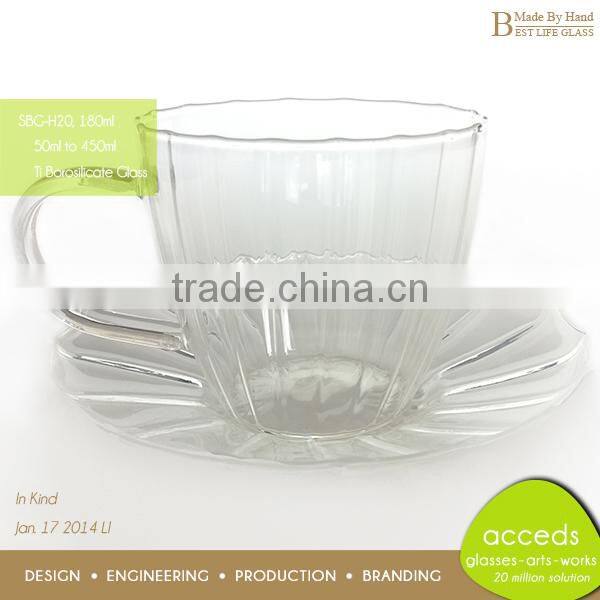 Hand Blown Personalized Single Wall Fancy Borosilicate Glass Tea Mug