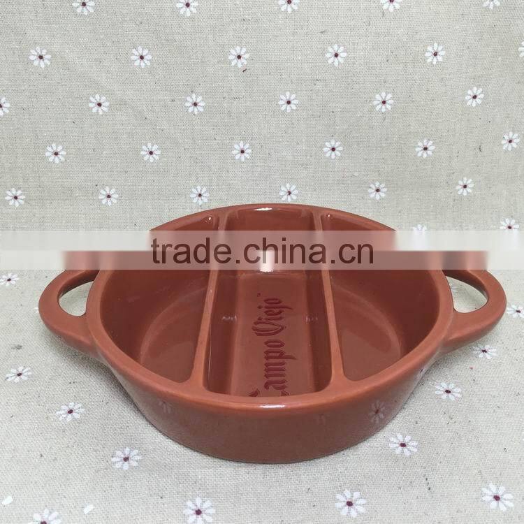 2015 high quality chinese grids plate ceramic Meat Plate
