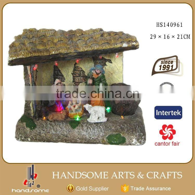 5 Inch Resin Handmade Craft Christmas Led Light Village House