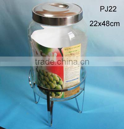 22X48cm clear home useglass home glass drink beverage dispenser with tap