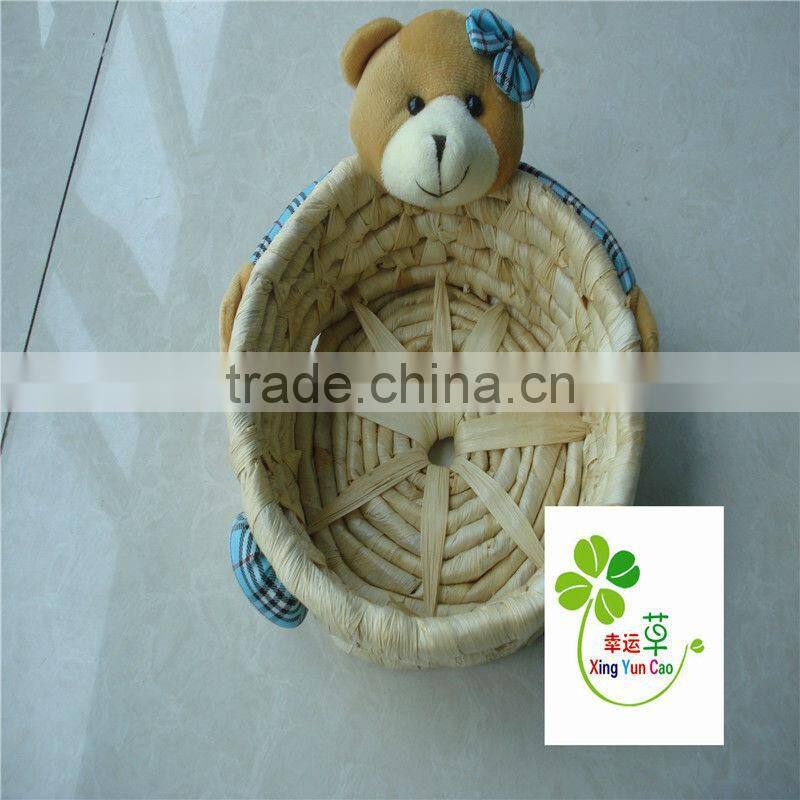 Corn husk basket Toy basket