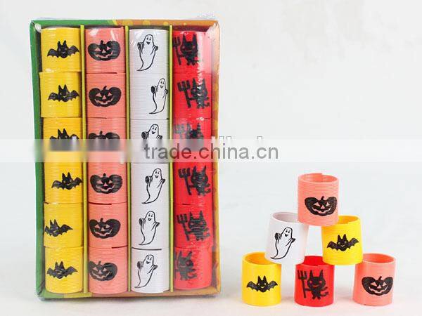 hot sale colorful magic rainbow spring with Halloween printing kids educational toys/ plastic rainbow circle