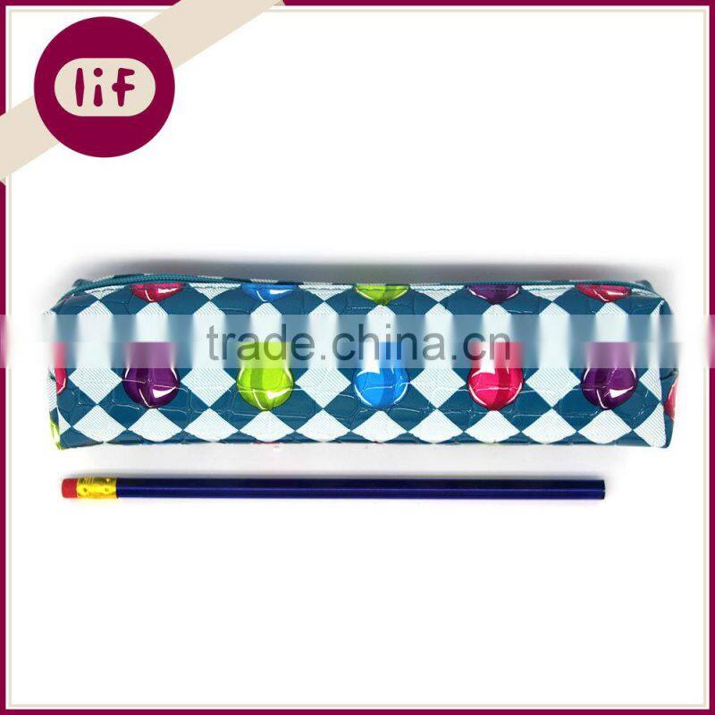 Novelty Square Profile Stone Pattern Candy Printing PP Pencil bag, With Candy Printing PP Pencil Bag, Glossy PP Pencil Bag