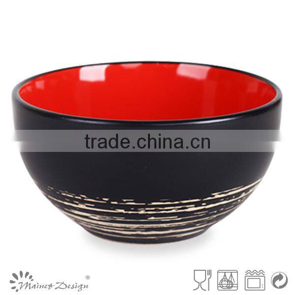 2015 new design Ceramic stoneware silk screen printing bowl antique style