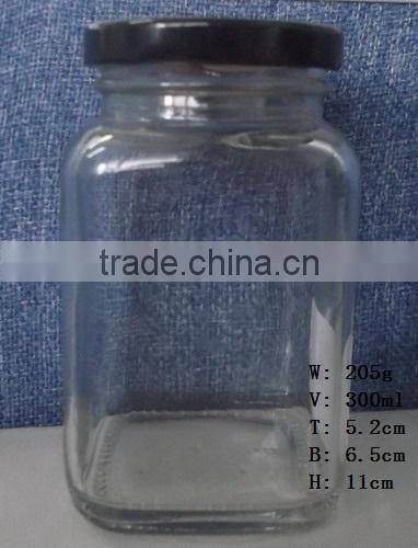 10oz 300ml Wholesale fashionable design clear glass jar
