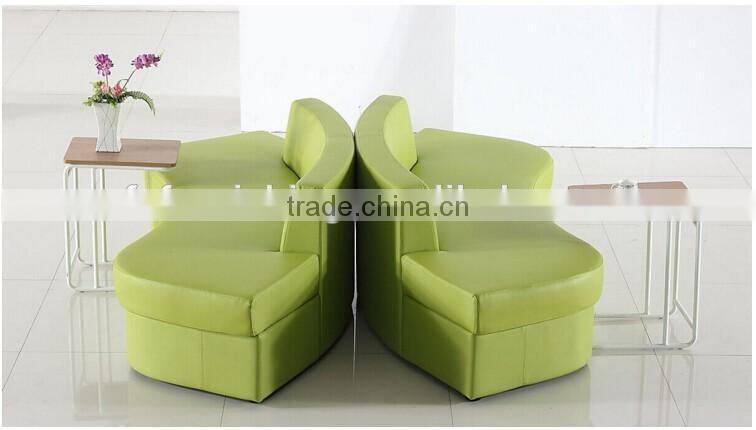 Fresh modeling modern colorful backrest sofa chair hotel lobby apple green fabric divan sofa