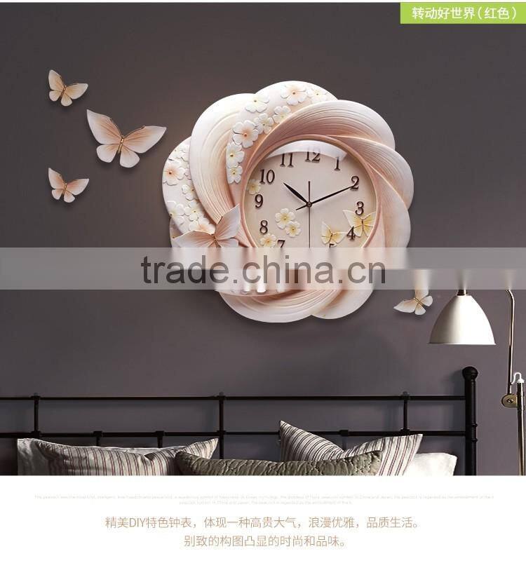 M27B Momoda Living room Creative modern fancy elegant 3D flower wall clock quiet quartz decoration large wall clock