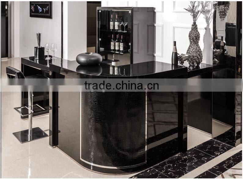 New fashion black sofa set for home hotel