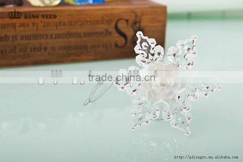 LED electronic light acrylic snowflake hanging Xmas tree ornament