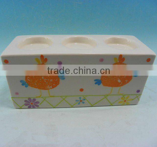 2012 hot sale rectangle ceramic candle holder
