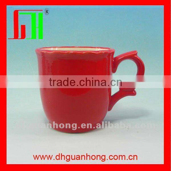 New design dolomite handpainted ceramic red mug