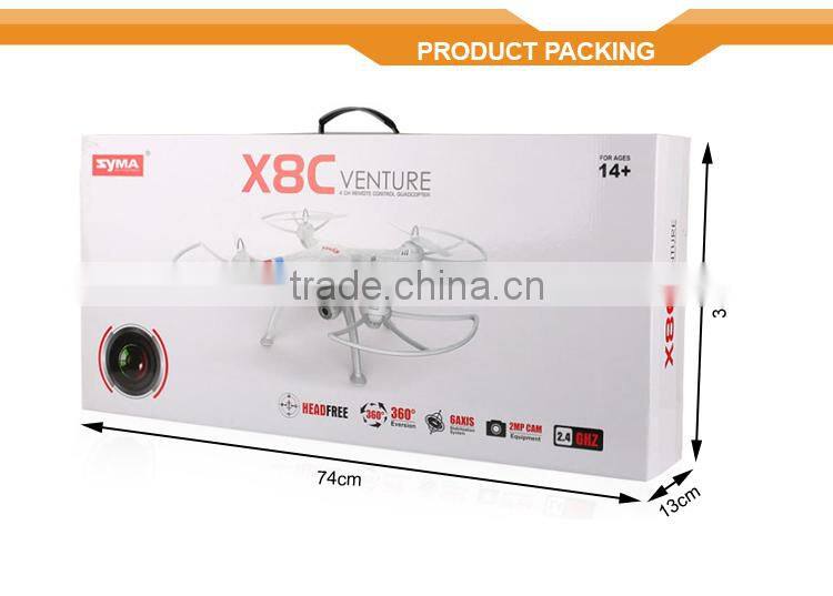 Wholesale quadcopter 2017 New version Syma X8C 2.4G 4CH 6 Axis RC drone with camera HD 2MP Wide Angle Camera