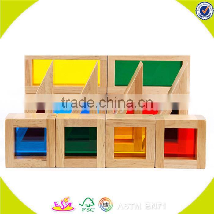 Wholesale simple style wooden geometric building blocks hottest geometric building blocks toy W13A015