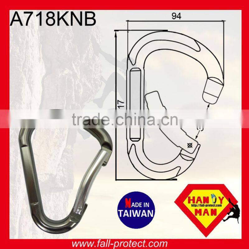 Rock Mountaineer Climbing 22KN HMS Type Carabiner Made Of Aluminum