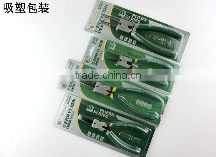 BERRYLION dipped handle 6'' circlip plier, blister packing internal straight plier