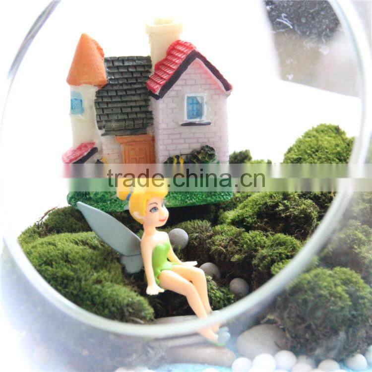 Mini CUTE fashional Resin decoration, ZAKKA grocery micro landscape villas Europe type resin home background props