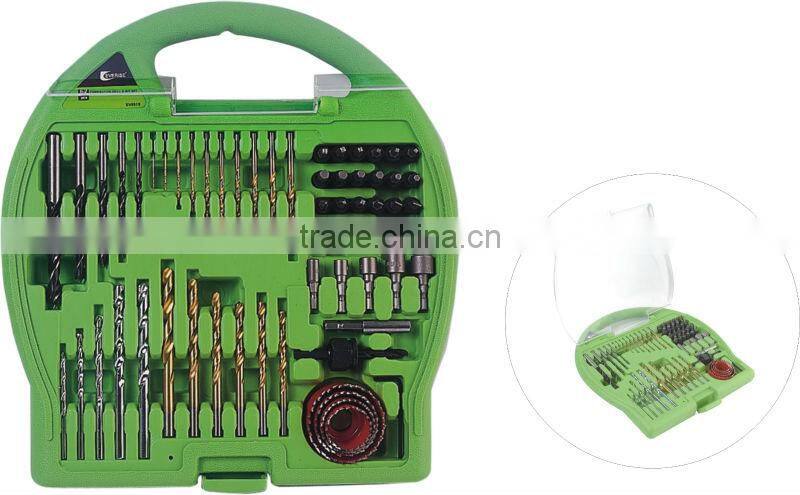 62pcs combination drill bit set in blow mold case