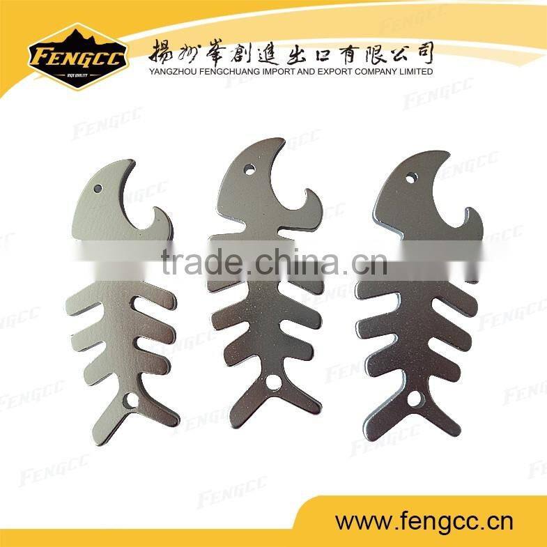 Promotion customized stainless steel fish shaped bottle opener for beer bottle