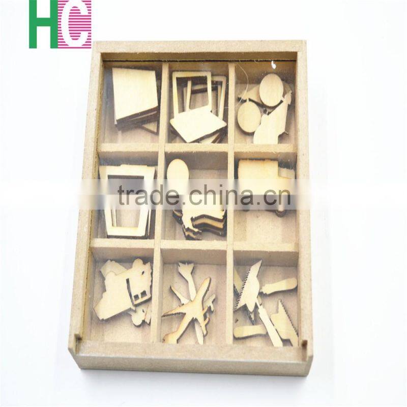2016 art craft new design Christmas Present wooden stamps snow wood toy piece
