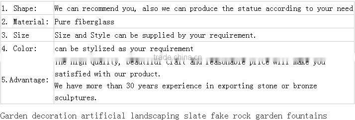 Garden decoration artificial landscaping slate fake rock garden fountains