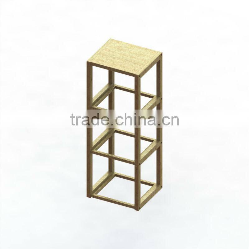 multilateral combination slotted bamboo display shelf