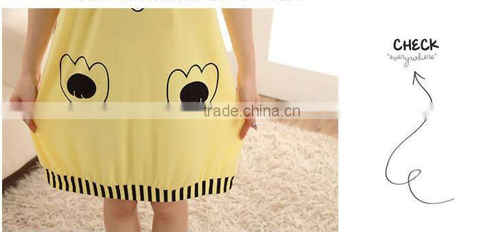 women cute cartoon printed cotton nightgown