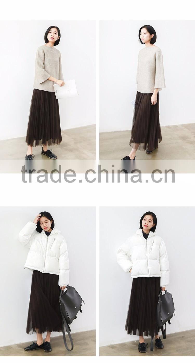 2016 customized manufacture fashionable Wholesale women's plain color chiffon double layer ladies skirt