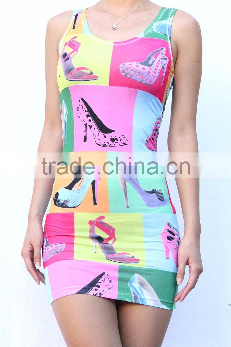 custom tank top dress sublimation bodycon dress womens full printing wholesale dresses