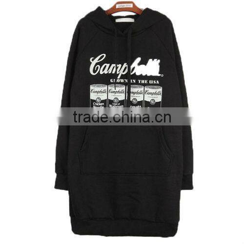 Women Casual Long Pattern Thicken Fleeces Hoodies