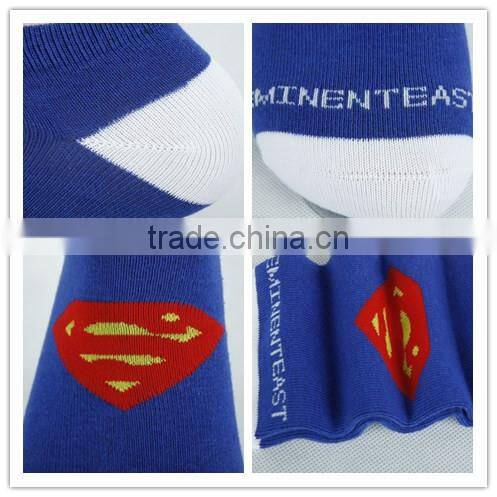 2014 new funny supermen cartoon housing mix father's mother's and children's cotton socks.
