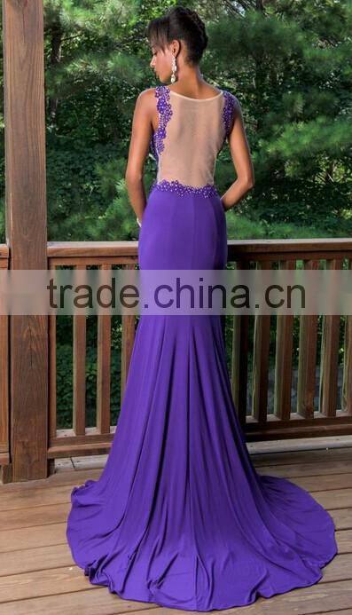 new style chiffon long purple formal evening dress pattern